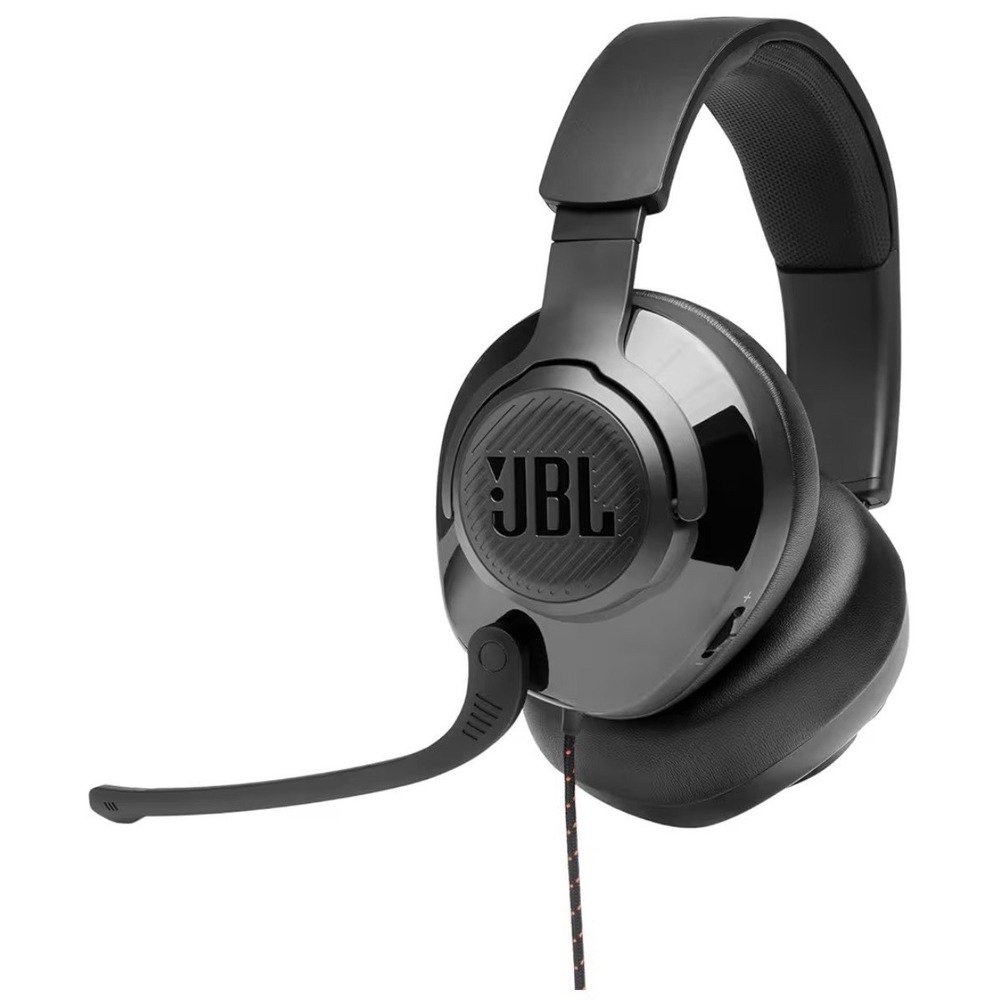 JBL Quantum 200 Harman, Black Gamer Headset, Wired Over Ear, Flip Up Mic Mute